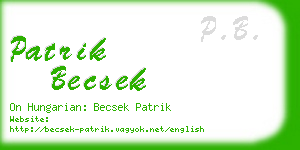 patrik becsek business card